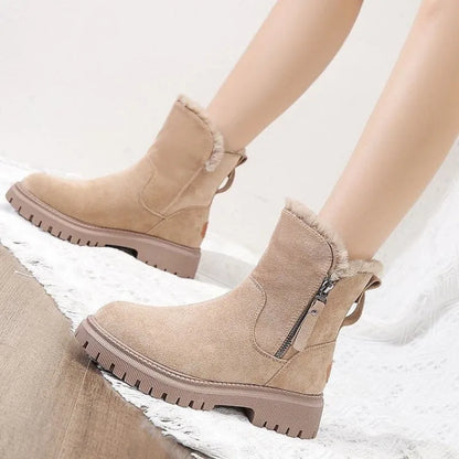 Brigitte | Damen Stiefeletten mit Reißverschluss und Blockabsatz