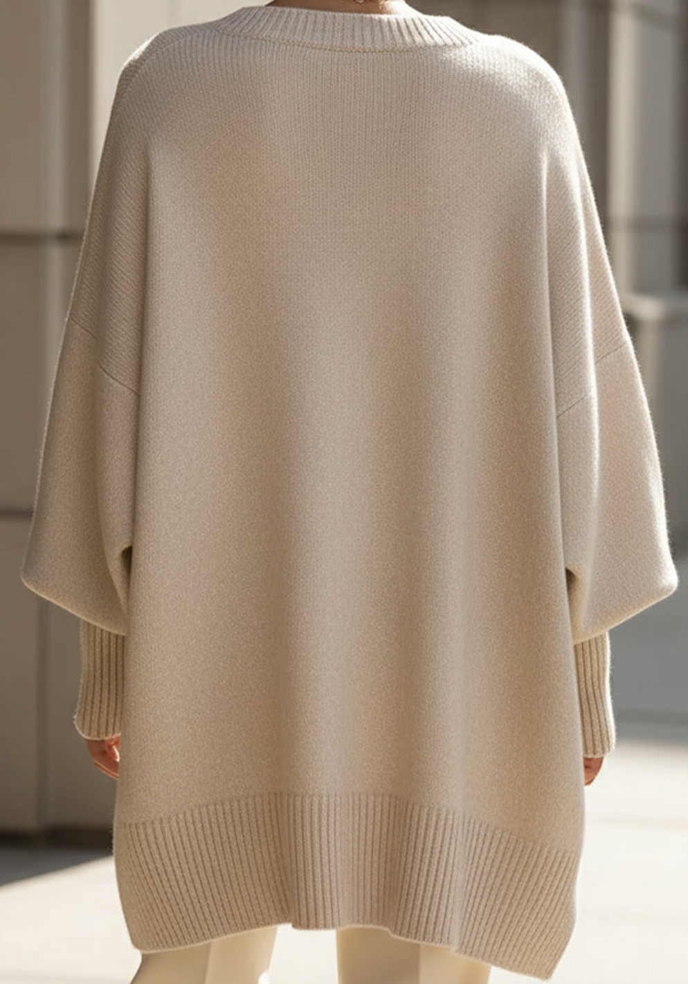 Wilma | Damen Oversized Strickpullover mit Rundhalsausschnitt