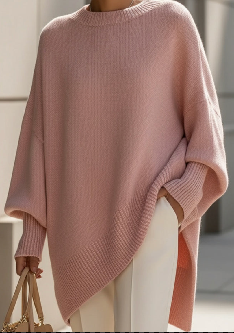 Wilma | Damen Oversized Strickpullover mit Rundhalsausschnitt