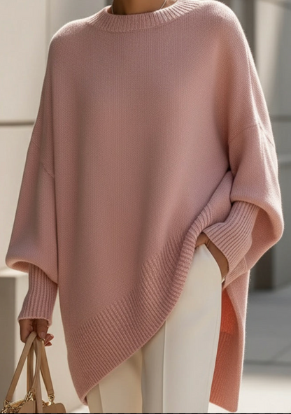Wilma | Damen Oversized Strickpullover mit Rundhalsausschnitt
