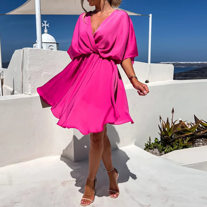 Maren | Elegantes Wickelkleid mit fließendem Rock für Damen