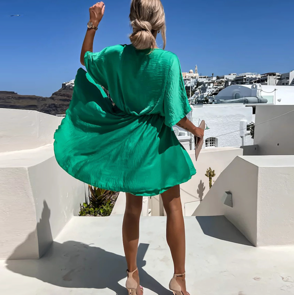 Maren | Elegantes Wickelkleid mit fließendem Rock für Damen