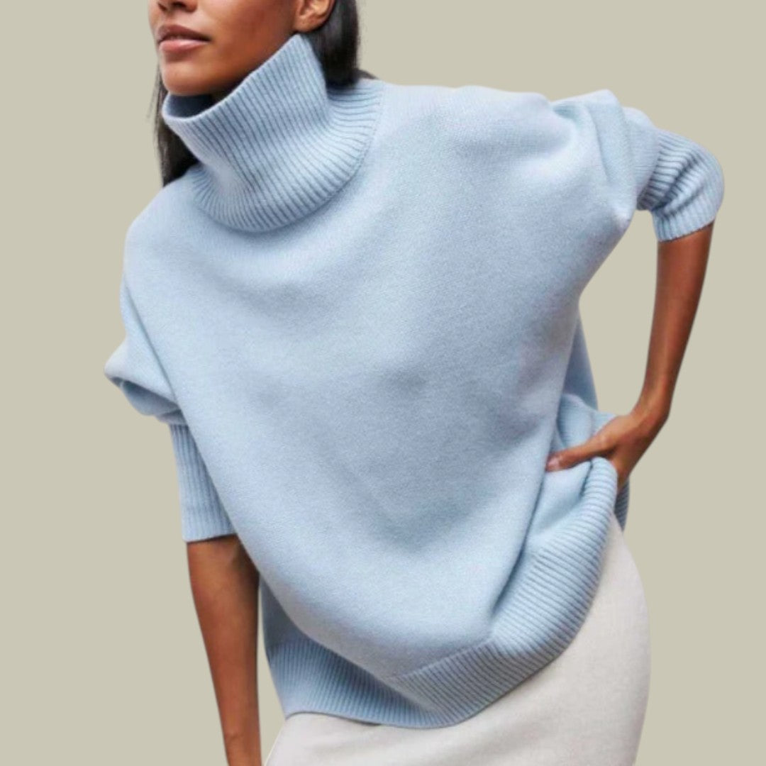 Hermine | Damen Rollkragenpullover Feinstrick Oversize