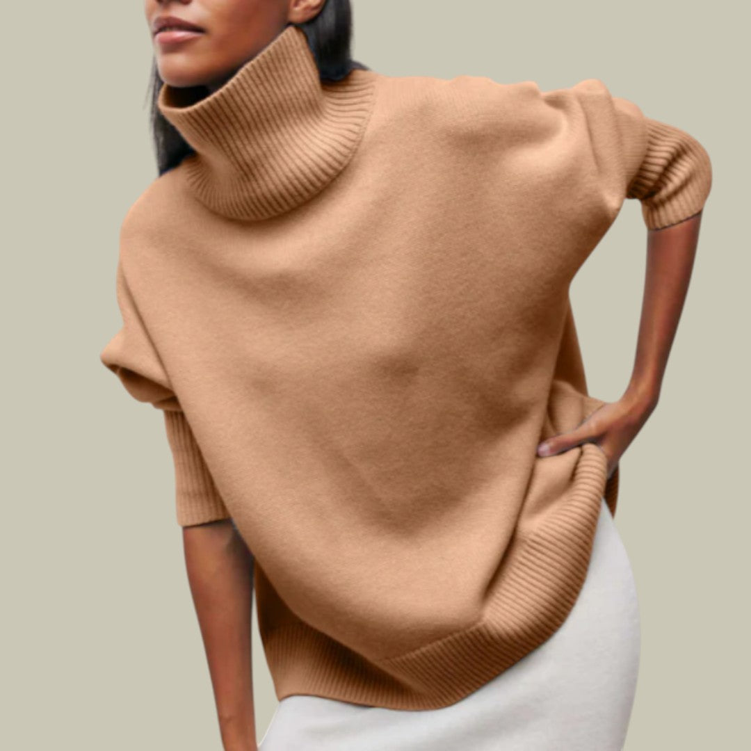 Hermine | Damen Rollkragenpullover Feinstrick Oversize