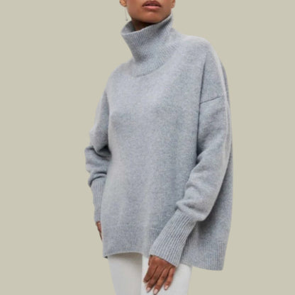 Hermine | Damen Rollkragenpullover Feinstrick Oversize