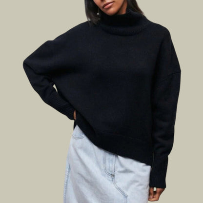 Hermine | Damen Rollkragenpullover Feinstrick Oversize