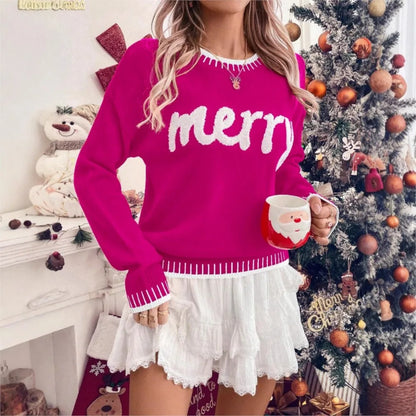 Rita | Weihnachtspullover mit Stickprint