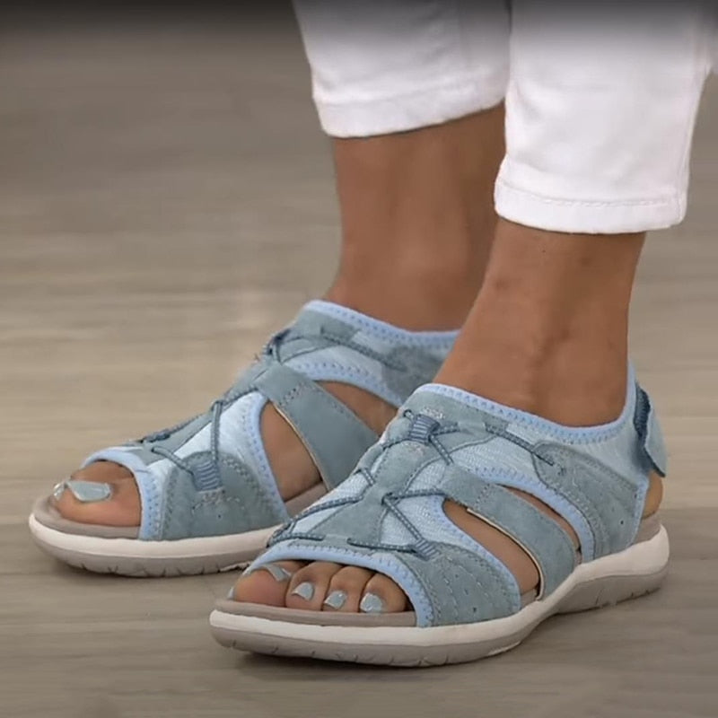 Roos | Sportliche Damen Sandalen mit Klettverschluss