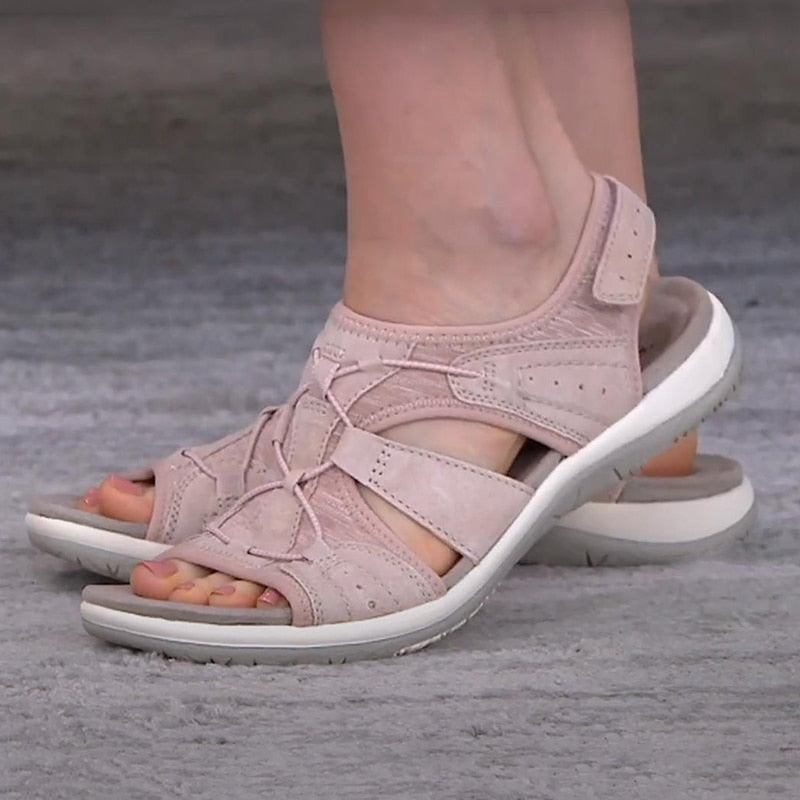 Roos | Sportliche Damen Sandalen mit Klettverschluss