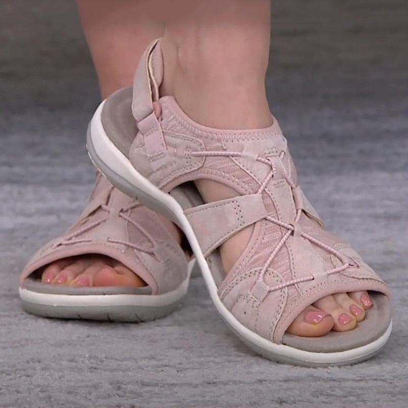 Roos | Sportliche Damen Sandalen mit Klettverschluss
