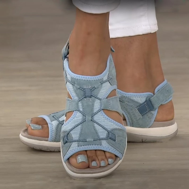 Roos | Sportliche Damen Sandalen mit Klettverschluss