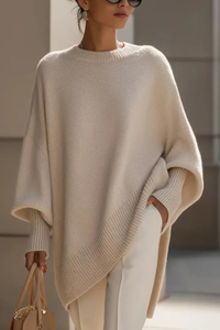 Wilma | Damen Oversized Strickpullover mit Rundhalsausschnitt