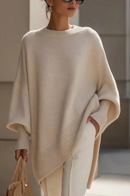 Wilma | Damen Oversized Strickpullover mit Rundhalsausschnitt