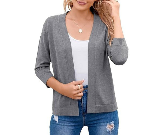 Asta | Damen Kurze Strickjacke mit offenem Schnitt