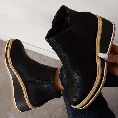 Pippa | Klassische Stiefel mit Reißverschluss und Blockabsatz