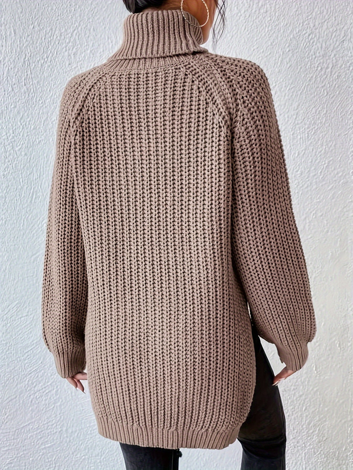 Iselin | Damen Grobstrick Rollkragenpullover
