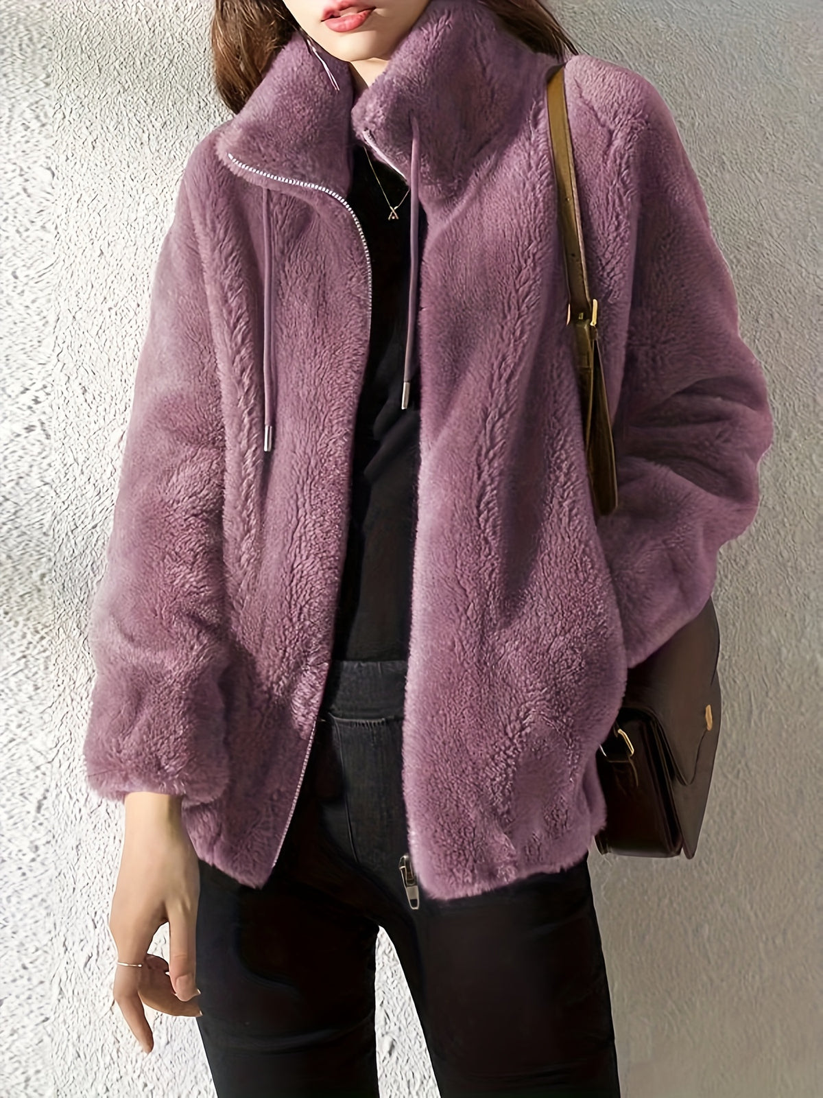 Cilla | Winterjacke Damen Flauschiger Stehkragen Reißverschluss