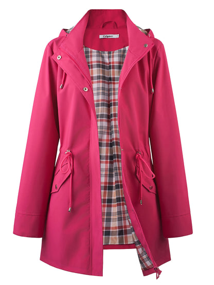 Eefje | Damen Winterjacke mit Kapuze und Kordelzug, Taillengürtel
