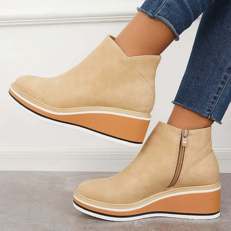 Pippa | Klassische Stiefel mit Reißverschluss und Blockabsatz