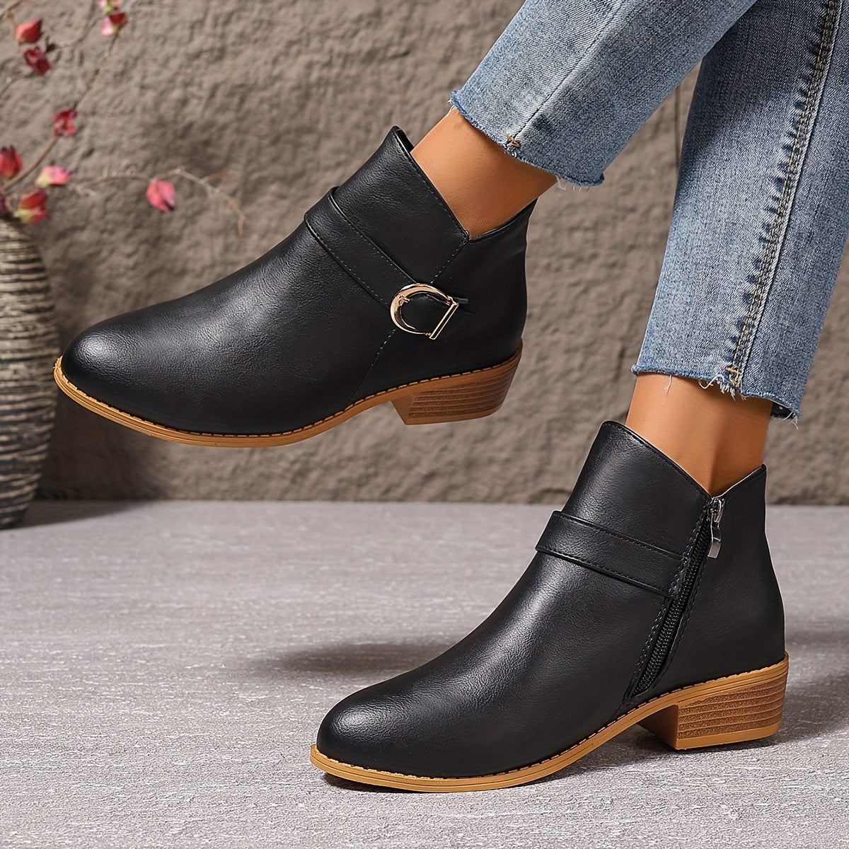 Meret | Chelsea Boots Damen mit Blockabsatz und Schnalle