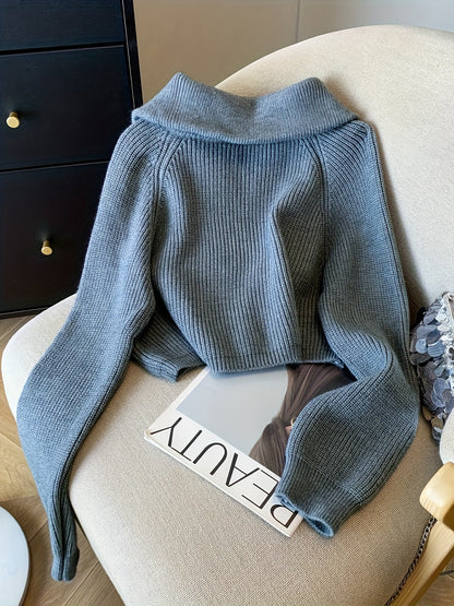 Lauretta | Gerippter Pullover mit Reißverschluss für Damen