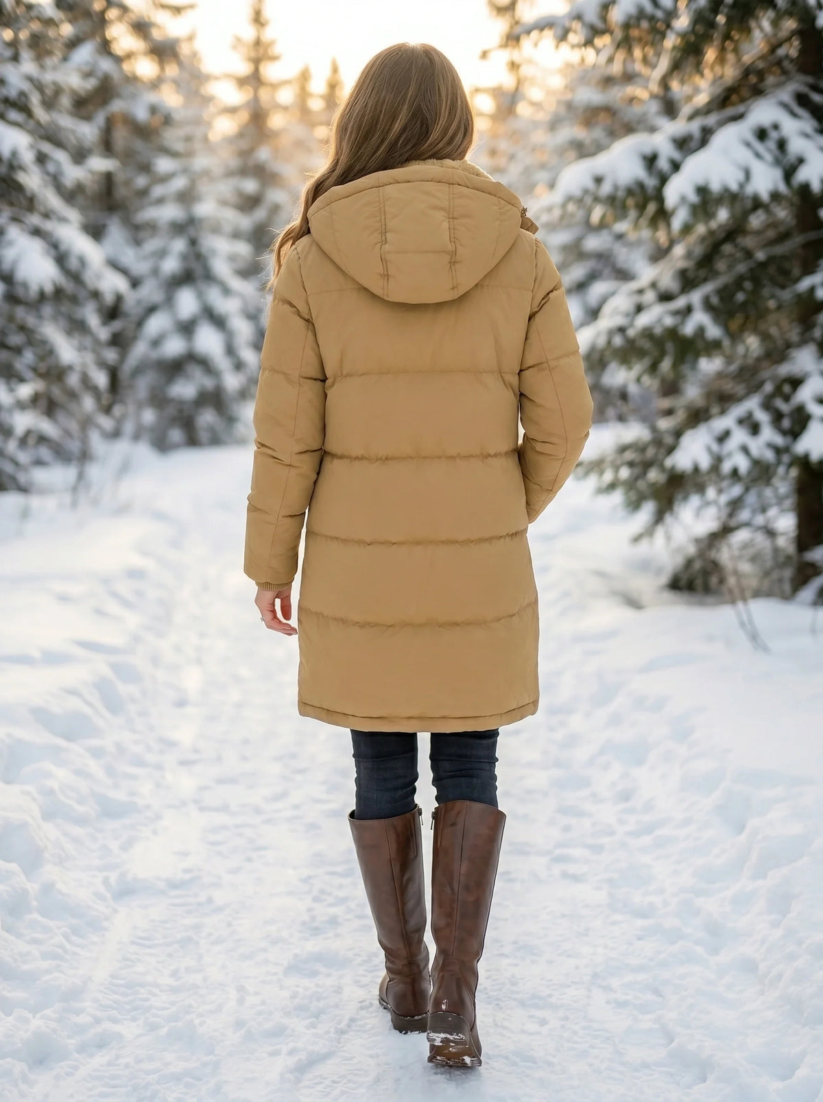 Metta | Winterjacke Damen Gesteppt mit Kapuze und Kordelzug