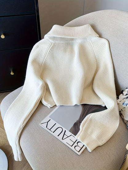Lauretta | Gerippter Pullover mit Reißverschluss für Damen