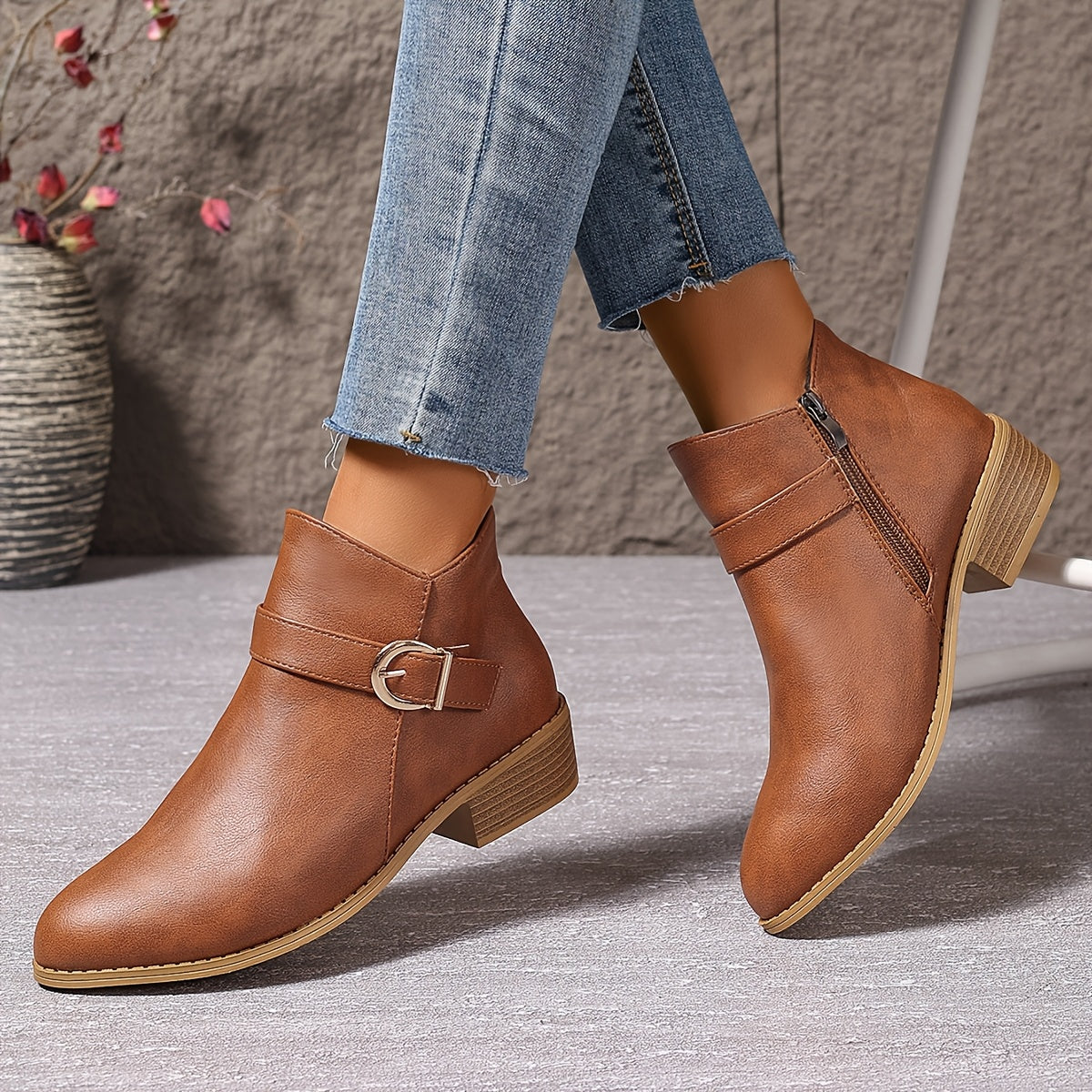 Meret | Chelsea Boots Damen mit Blockabsatz und Schnalle