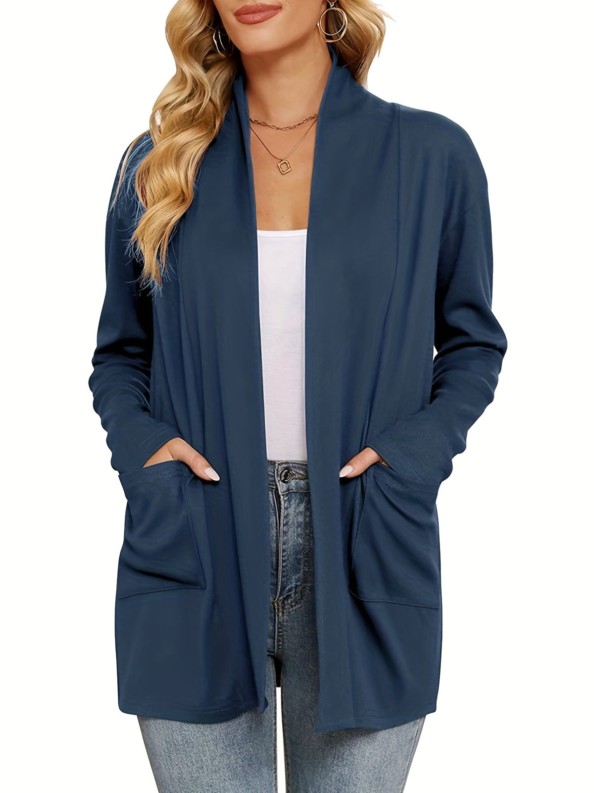 Cosima | Lockerer Damen Cardigan mit Taschen und offenem Schnitt