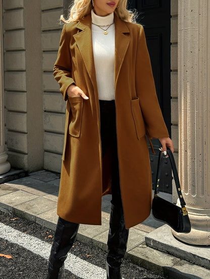 Elowen | Eleganter Wintermantel mit Bindegürtel für Damen