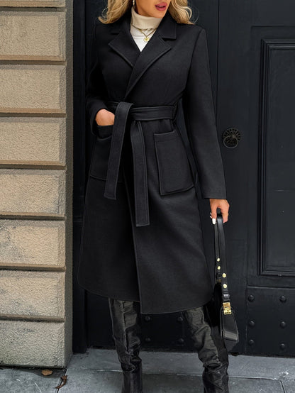 Elowen | Eleganter Wintermantel mit Bindegürtel für Damen