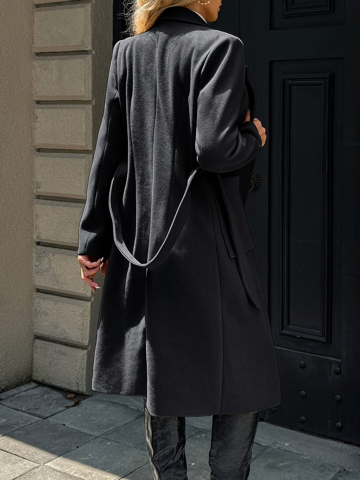 Elowen | Eleganter Wintermantel mit Bindegürtel für Damen