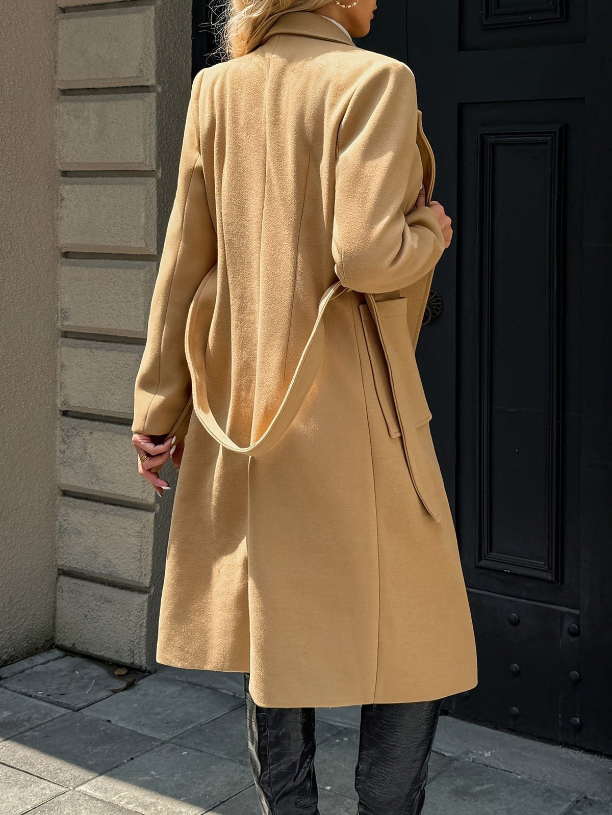 Elowen | Eleganter Wintermantel mit Bindegürtel für Damen