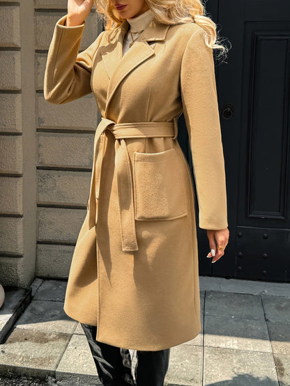 Elowen | Eleganter Wintermantel mit Bindegürtel für Damen