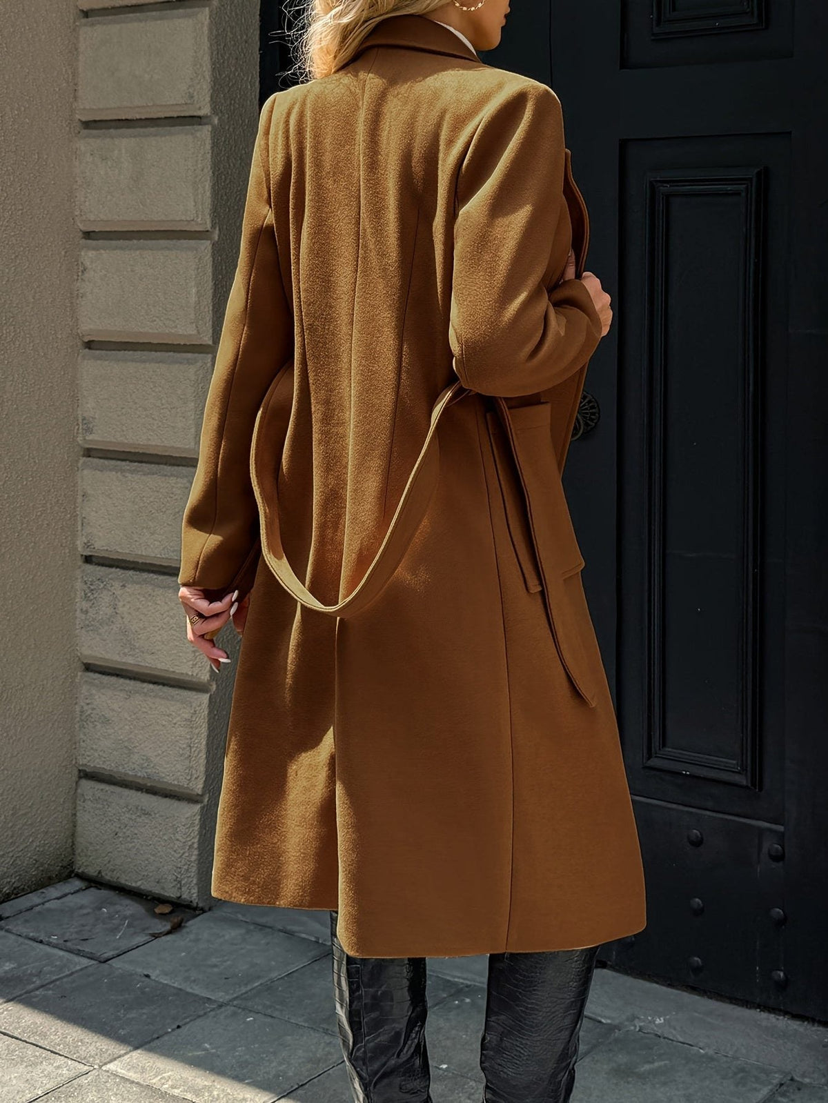 Elowen | Eleganter Wintermantel mit Bindegürtel für Damen
