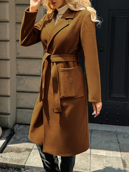 Elowen | Eleganter Wintermantel mit Bindegürtel für Damen