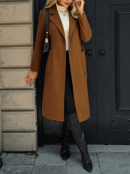 Elowen | Eleganter Wintermantel mit Bindegürtel für Damen