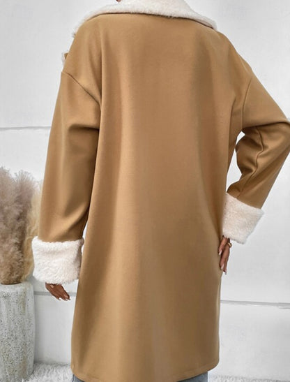 Evi | Winterjacke Damen Oversized mit Kunstfell-Reverskragen