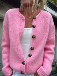 Arabella | Damen Strickjacke oversized mit Knopfleiste