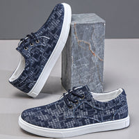 Edgar | Herren Sneaker mit Schnürung und gerippter Sohle, Denim
