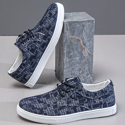 Edgar | Herren Sneaker mit Schnürung und gerippter Sohle, Denim