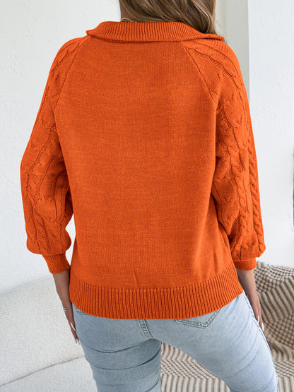 Jenna | Damen Zopfmuster Strickpullover