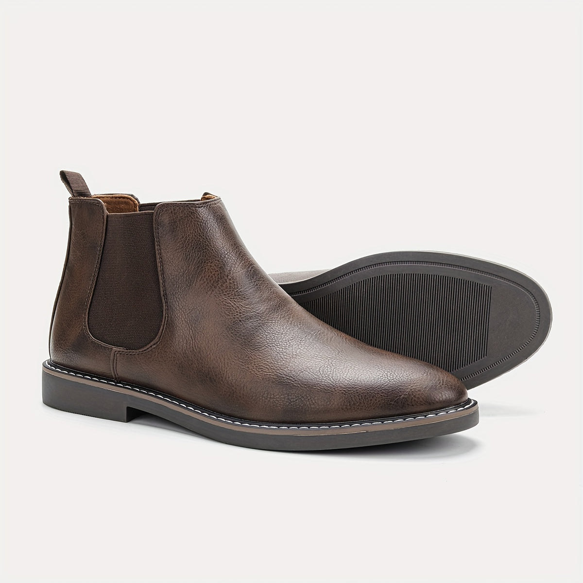 Marcel | Herren Chelsea Boots mit Schnürung und Blockabsatz, Braun
