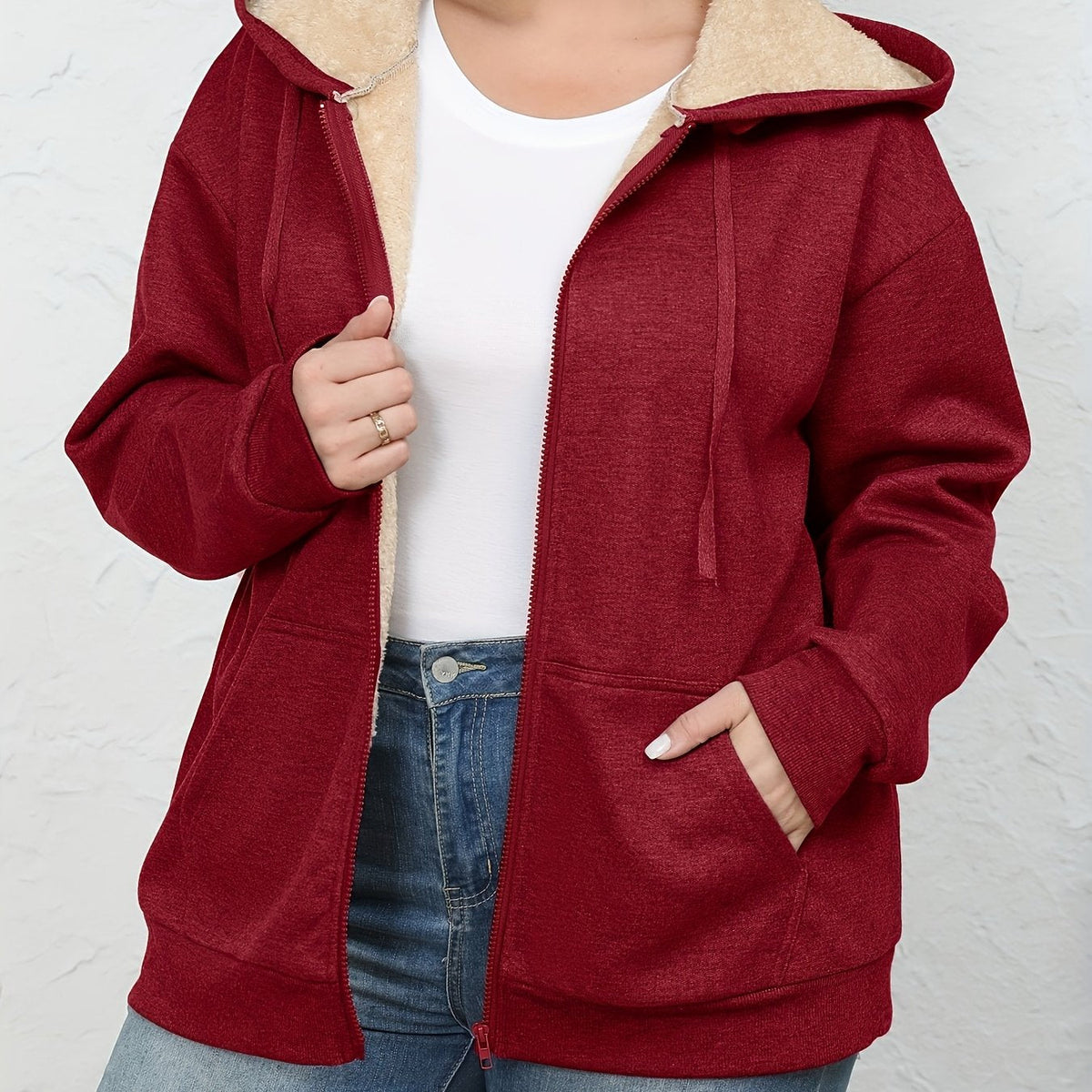 Leonie Kapuzenjacke mit Fellimitat-Kapuze für Damen