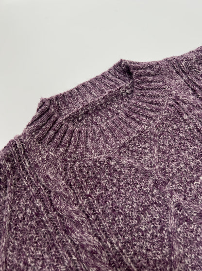 Lykke | Damen Zopfmuster Strickkleid mit Rundhalsausschnitt