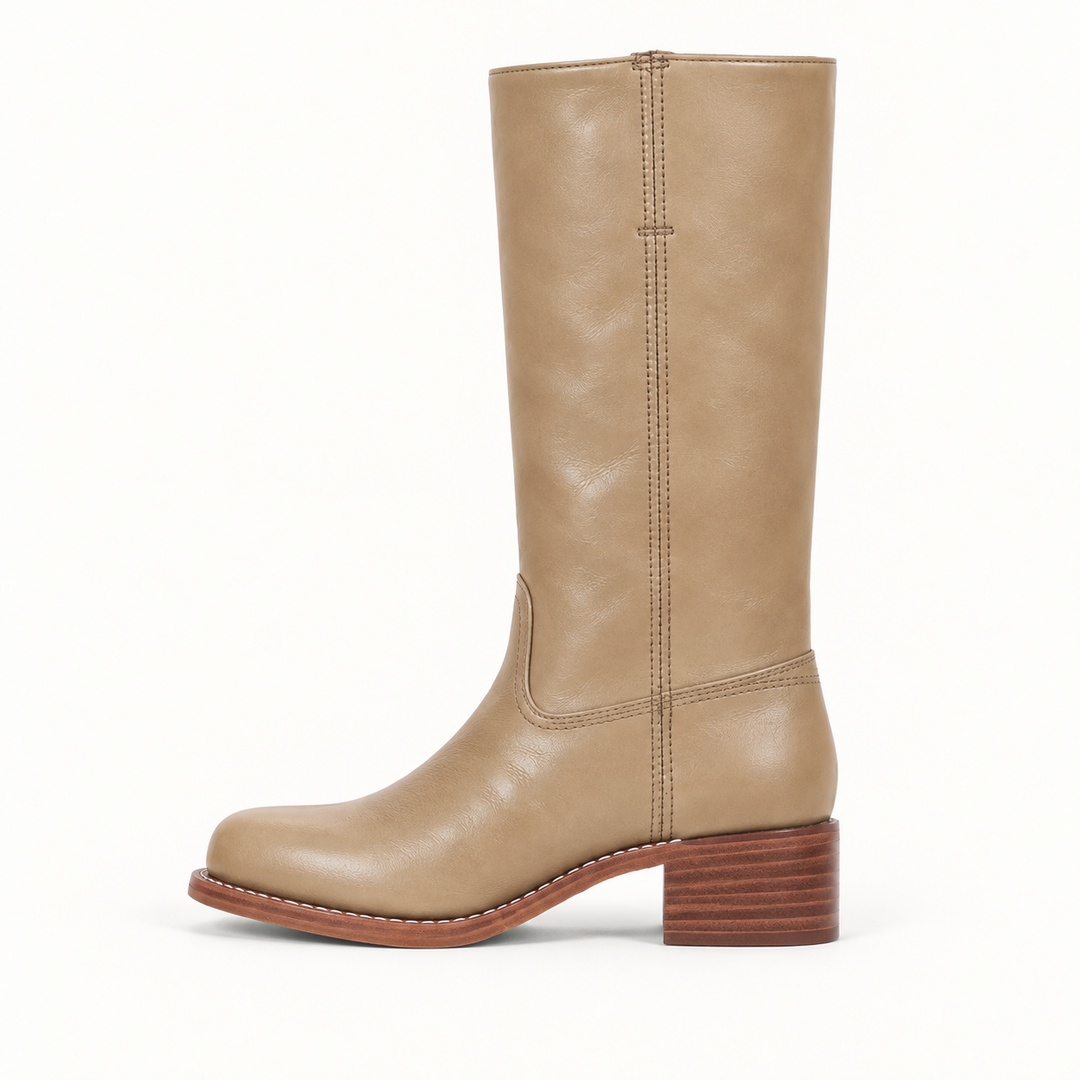 Olivia | Schmale Damenstiefel mit Reißverschluss und Absatz