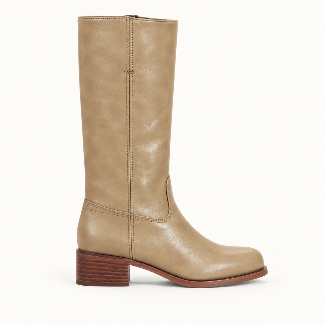 Olivia | Schmale Damenstiefel mit Reißverschluss und Absatz