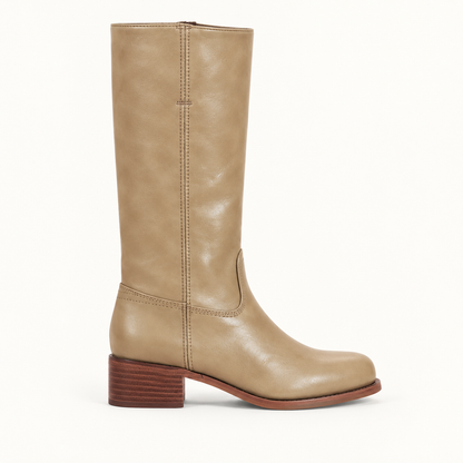 Olivia | Schmale Damenstiefel mit Reißverschluss und Absatz