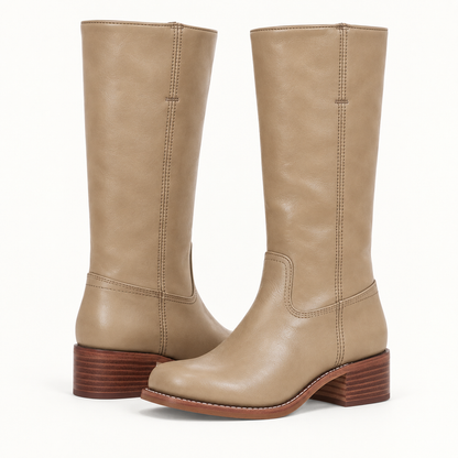 Olivia | Schmale Damenstiefel mit Reißverschluss und Absatz