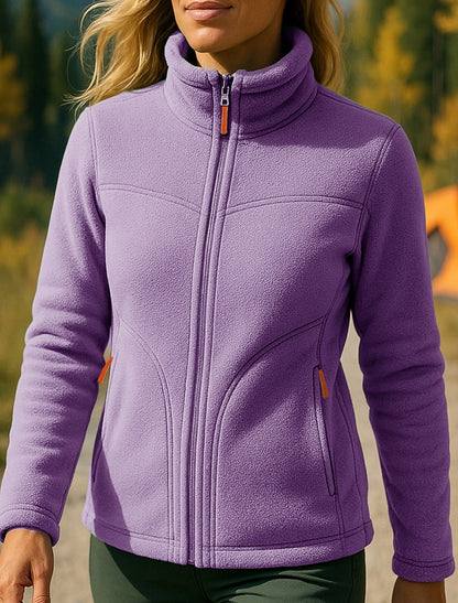 Flora | Damen Fleecejacke mit Stehkragen und Reißverschluss